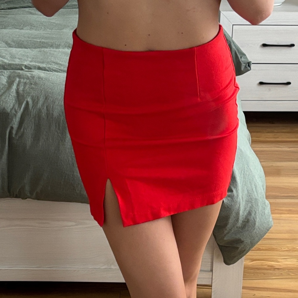 Cherry Red Mini Skirt